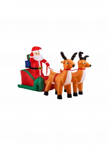 Le Père-Noël dans son Traîneau avec ses Rennes