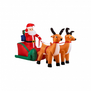 Le Père-Noël dans son Traîneau avec ses Rennes